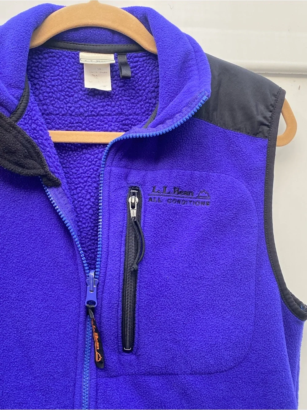 Vintage L.L. Bean fleece purple blue All Conditions vest size men’s small